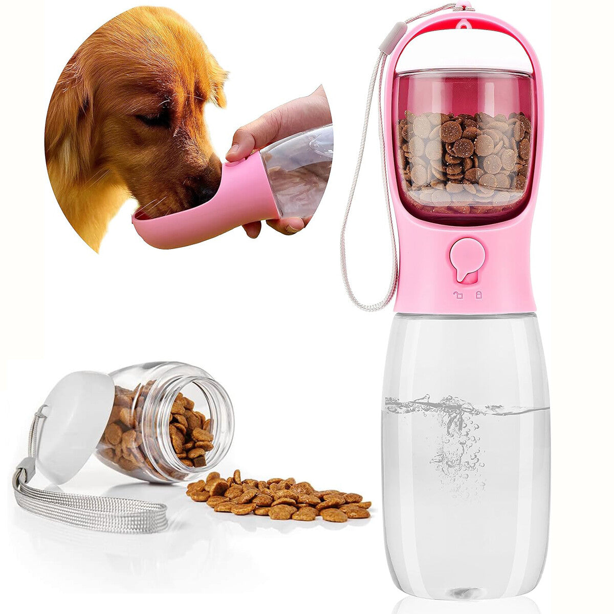 550Ml Pet Portable Water Bottle Puppy Dog Cat Cup Drinking Travel Outdoor Feeder