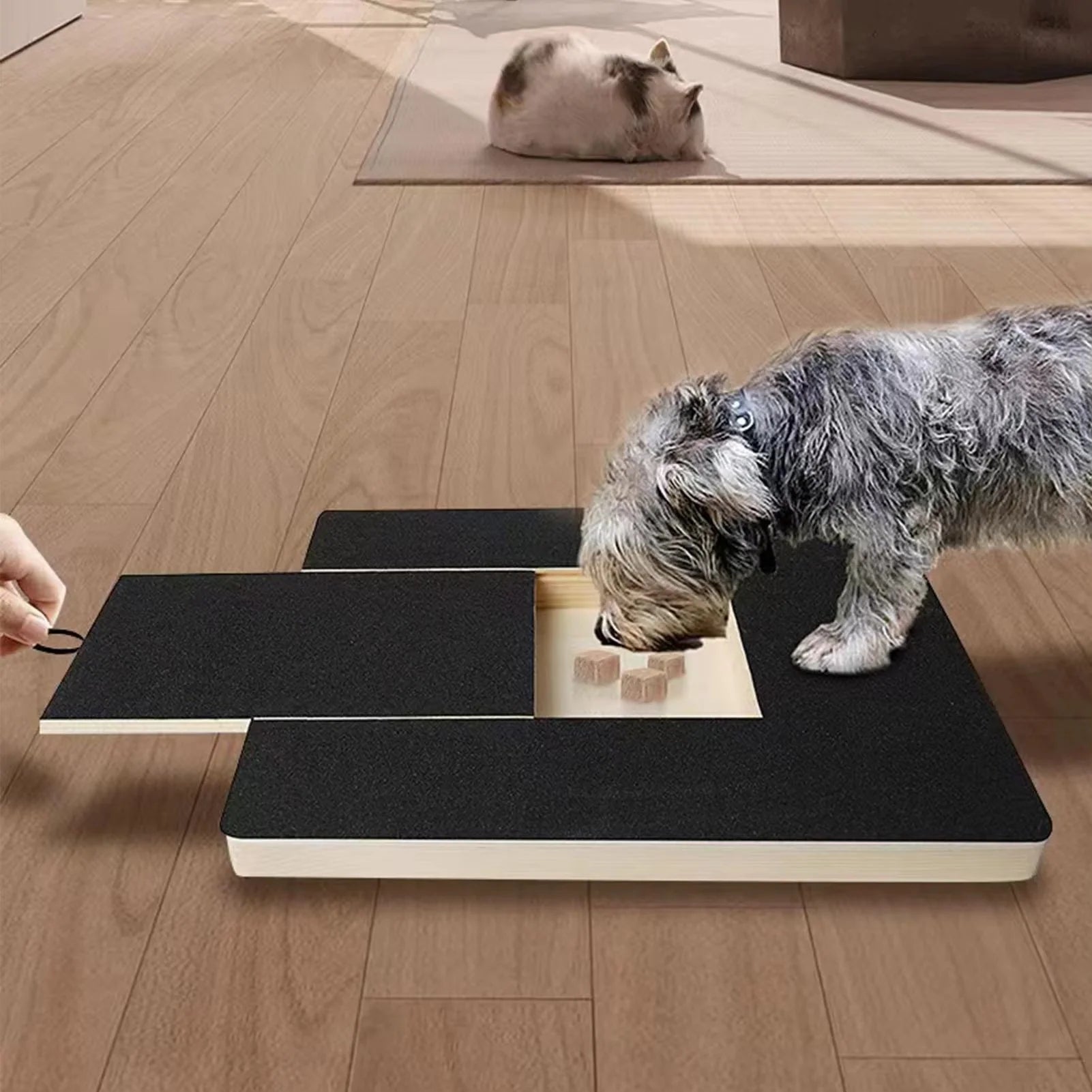Wooden Dog Nail Scratch Board with Treat Drawer - Stress-Free Grooming Solution for All Breeds