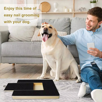 Wooden Dog Nail Scratch Board with Treat Drawer - Stress-Free Grooming Solution for All Breeds