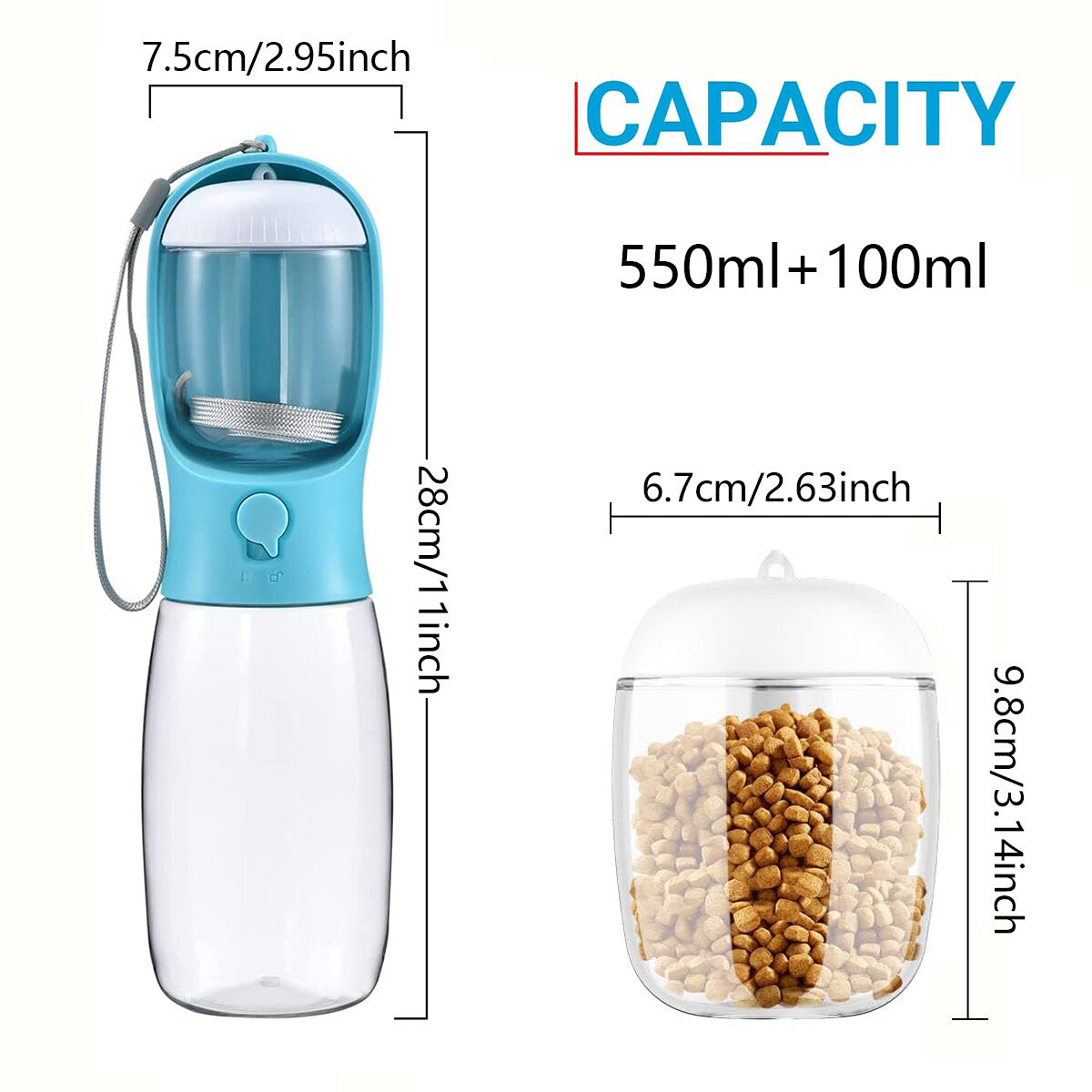 550Ml Pet Portable Water Bottle Puppy Dog Cat Cup Drinking Travel Outdoor Feeder