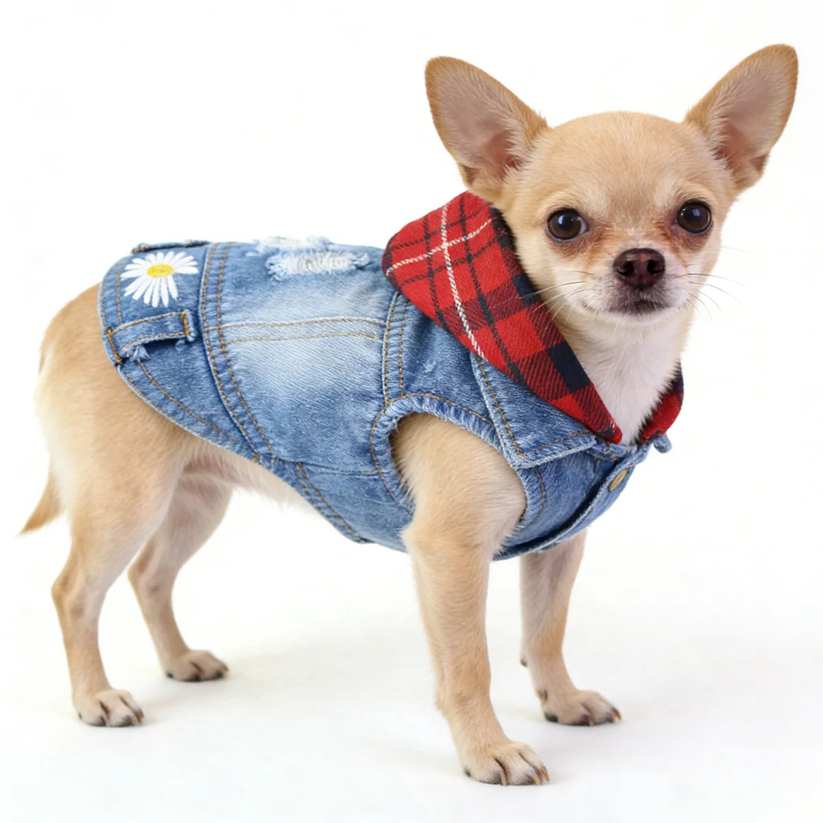 XS-2XL Denim Dog Clothes Cowboy Pet Dog Coat Puppy Clothing for Small Dogs Jeans Jacket Dog Vest Coat Puppy Outfits Cat Clothes