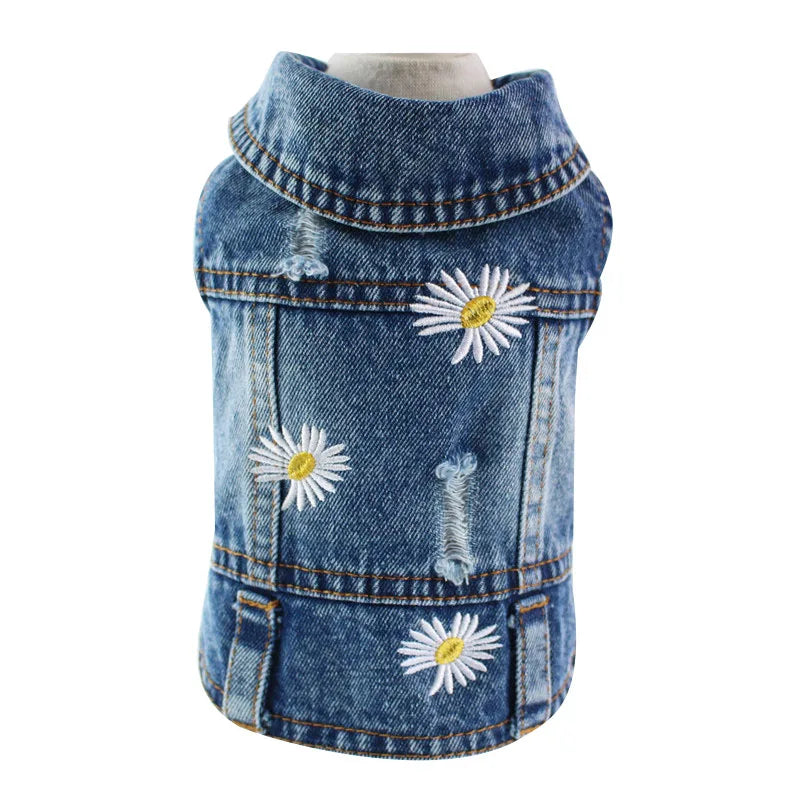 XS-2XL Denim Dog Clothes Cowboy Pet Dog Coat Puppy Clothing for Small Dogs Jeans Jacket Dog Vest Coat Puppy Outfits Cat Clothes