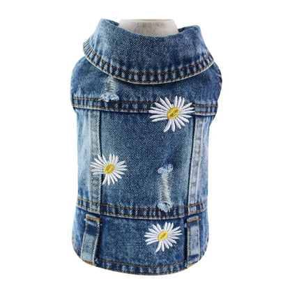XS-2XL Denim Dog Clothes Cowboy Pet Dog Coat Puppy Clothing for Small Dogs Jeans Jacket Dog Vest Coat Puppy Outfits Cat Clothes