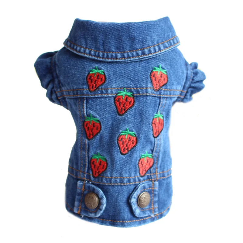 XS-2XL Denim Dog Clothes Cowboy Pet Dog Coat Puppy Clothing for Small Dogs Jeans Jacket Dog Vest Coat Puppy Outfits Cat Clothes