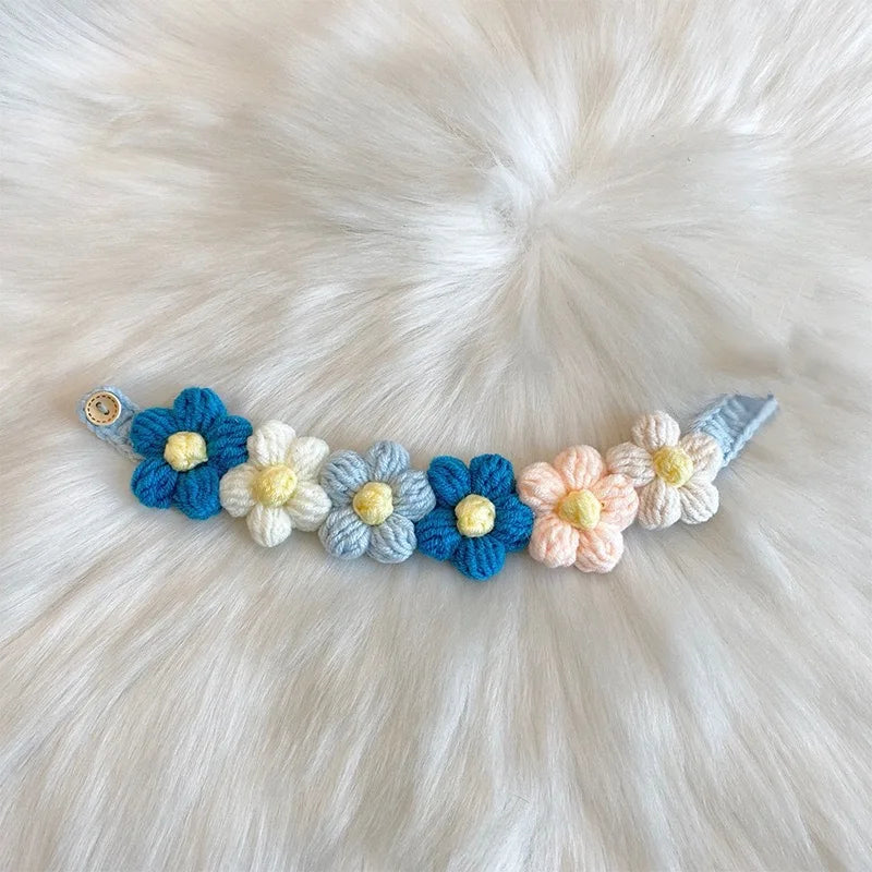 Pet Handmade Woven Collar Love Flower Collar Necklace for Cat Dog Cute Jewelry Decorative Pet Collar Pets Acessorios