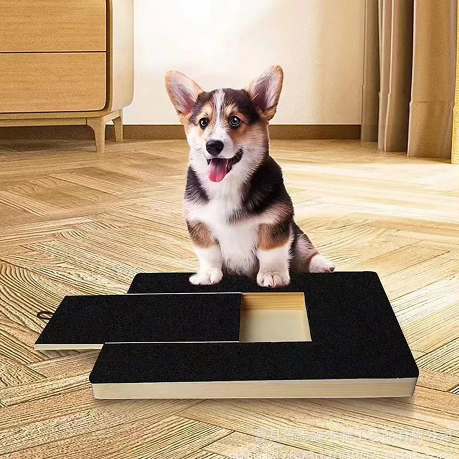 Wooden Dog Nail Scratch Board with Treat Drawer - Stress-Free Grooming Solution for All Breeds