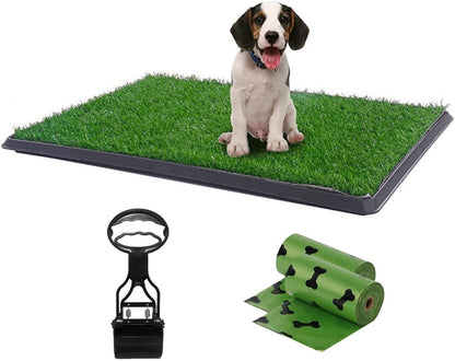 Dog Indoor Potty Pad,With Dog Poop Picker and Degradable Pet Waste Bags,Dogs Pee Pads,Pup Simulation Lawn Toilet Mat,Artificial Grass Rug Pee Mat ,Puppy Training Toilet Mat, for Pets