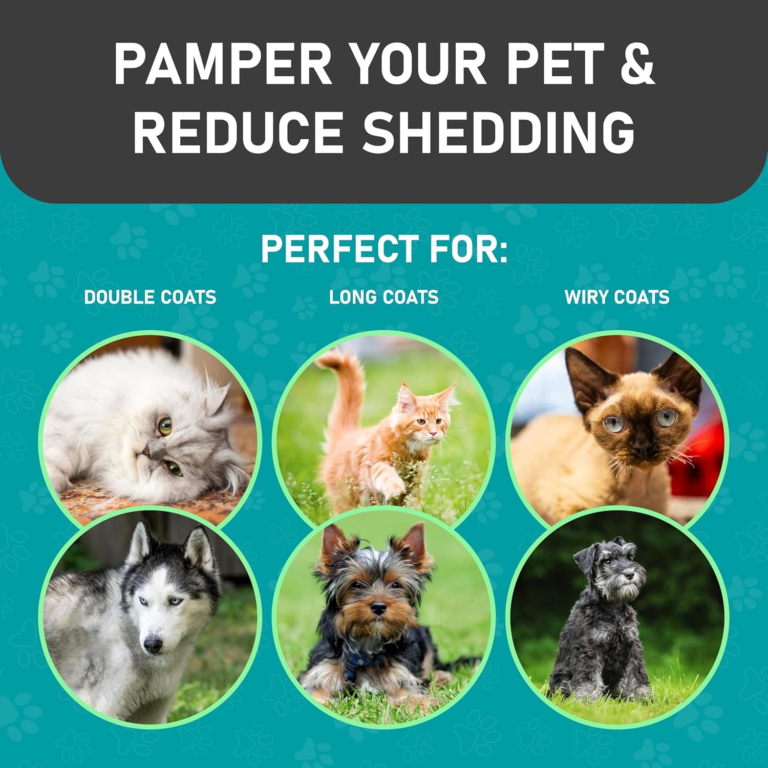 Pet Grooming Brush, Shedding Undercoat Rake, Dogs