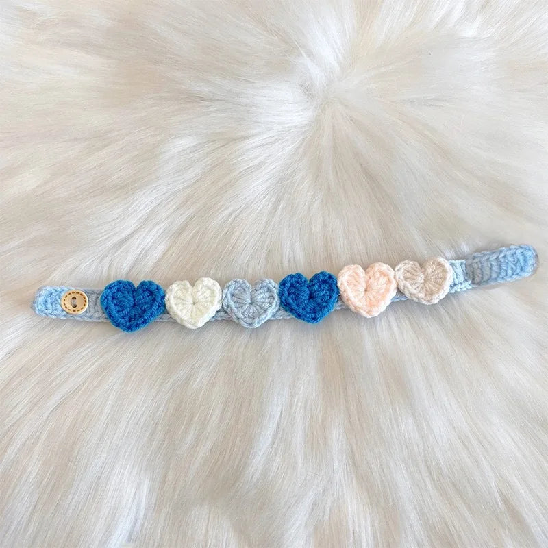 Pet Handmade Woven Collar Love Flower Collar Necklace for Cat Dog Cute Jewelry Decorative Pet Collar Pets Acessorios