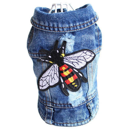 XS-2XL Denim Dog Clothes Cowboy Pet Dog Coat Puppy Clothing for Small Dogs Jeans Jacket Dog Vest Coat Puppy Outfits Cat Clothes