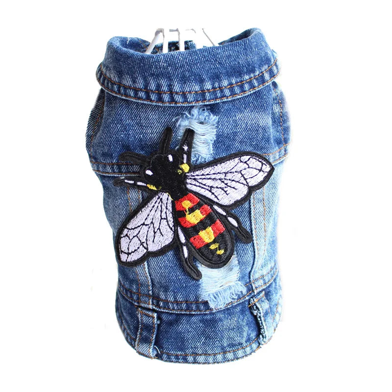 XS-2XL Denim Dog Clothes Cowboy Pet Dog Coat Puppy Clothing for Small Dogs Jeans Jacket Dog Vest Coat Puppy Outfits Cat Clothes