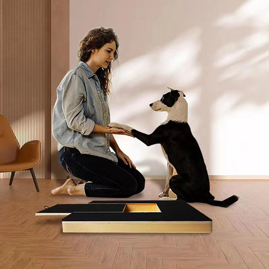 Wooden Dog Nail Scratch Board with Treat Drawer - Stress-Free Grooming Solution for All Breeds