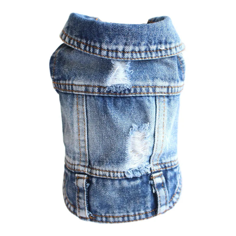 XS-2XL Denim Dog Clothes Cowboy Pet Dog Coat Puppy Clothing for Small Dogs Jeans Jacket Dog Vest Coat Puppy Outfits Cat Clothes