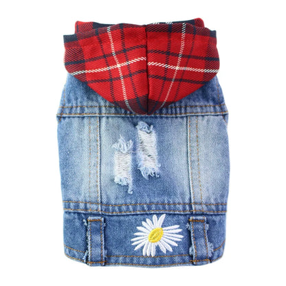 XS-2XL Denim Dog Clothes Cowboy Pet Dog Coat Puppy Clothing for Small Dogs Jeans Jacket Dog Vest Coat Puppy Outfits Cat Clothes