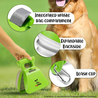 New Pooper Scooper - Small, Medium or Large Dog Pooper Scooper - Portable Poop Scoop - Dog Poop Scooper with Waste Bag Dispenser - Large - Mist