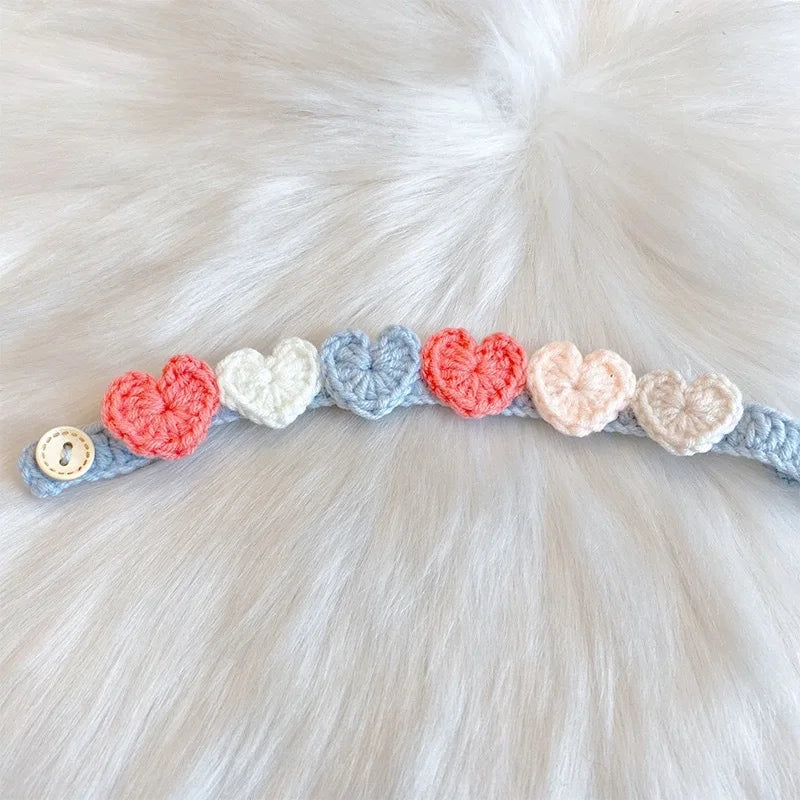 Pet Handmade Woven Collar Love Flower Collar Necklace for Cat Dog Cute Jewelry Decorative Pet Collar Pets Acessorios
