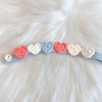 Pet Handmade Woven Collar Love Flower Collar Necklace for Cat Dog Cute Jewelry Decorative Pet Collar Pets Acessorios
