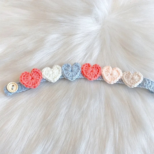 Pet Handmade Woven Collar Love Flower Collar Necklace for Cat Dog Cute Jewelry Decorative Pet Collar Pets Acessorios
