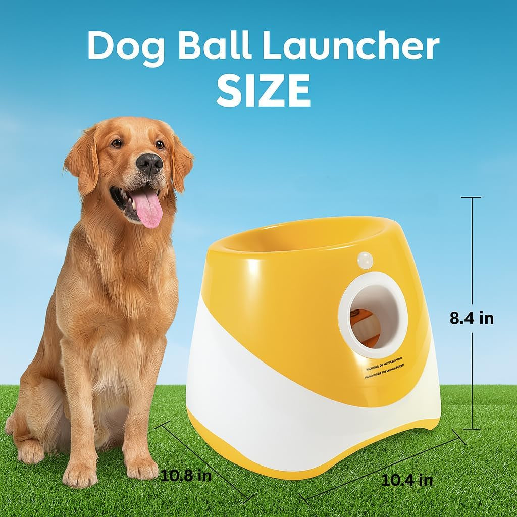 Automatic Dog Ball Launcher for Small Dogs – Interactive Pet Ball Thrower with 6 Balls, USB Rechargeable, 3 Distance Settings – Indoor & Outdoor Dog Toy – Compact & Durable ABS Design