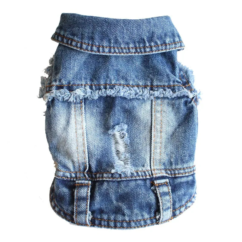 XS-2XL Denim Dog Clothes Cowboy Pet Dog Coat Puppy Clothing for Small Dogs Jeans Jacket Dog Vest Coat Puppy Outfits Cat Clothes