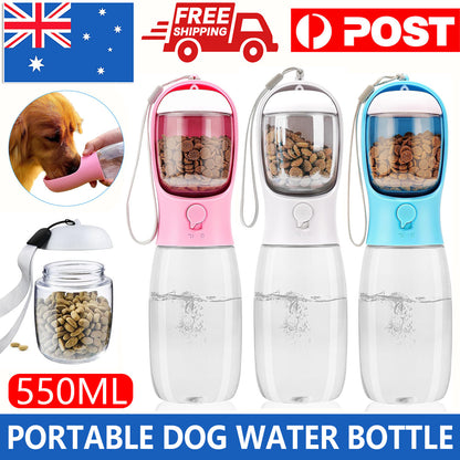 550Ml Pet Portable Water Bottle Puppy Dog Cat Cup Drinking Travel Outdoor Feeder